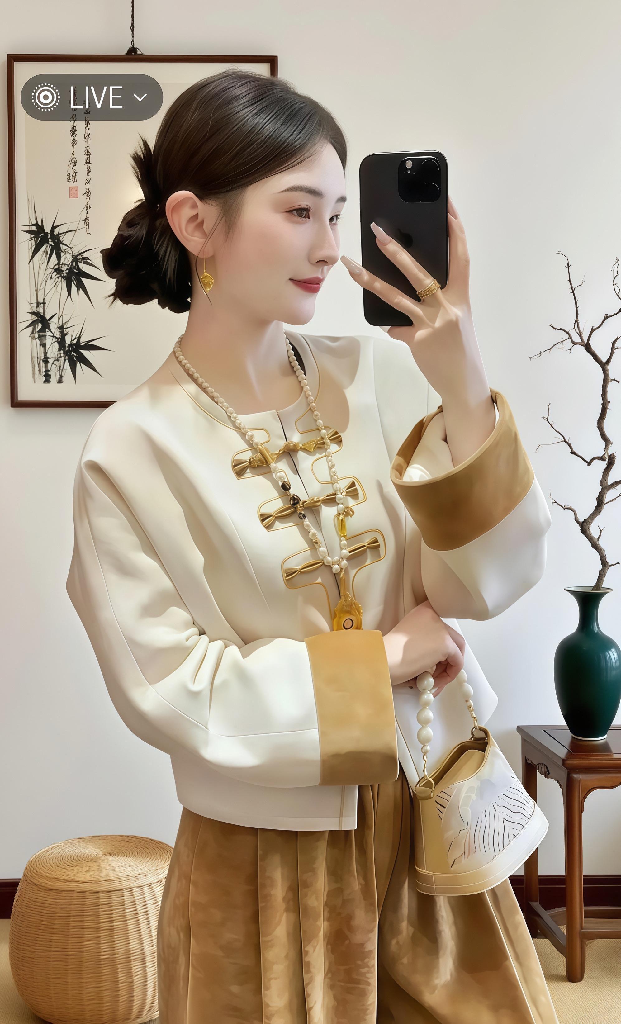 第一次穿新中式也太好看了叭 #温柔风穿搭 #新中式穿搭 #早秋焦糖色氛围感穿搭 #当你坚持姐很贵的穿搭理念 #说好的随便穿穿去看秀