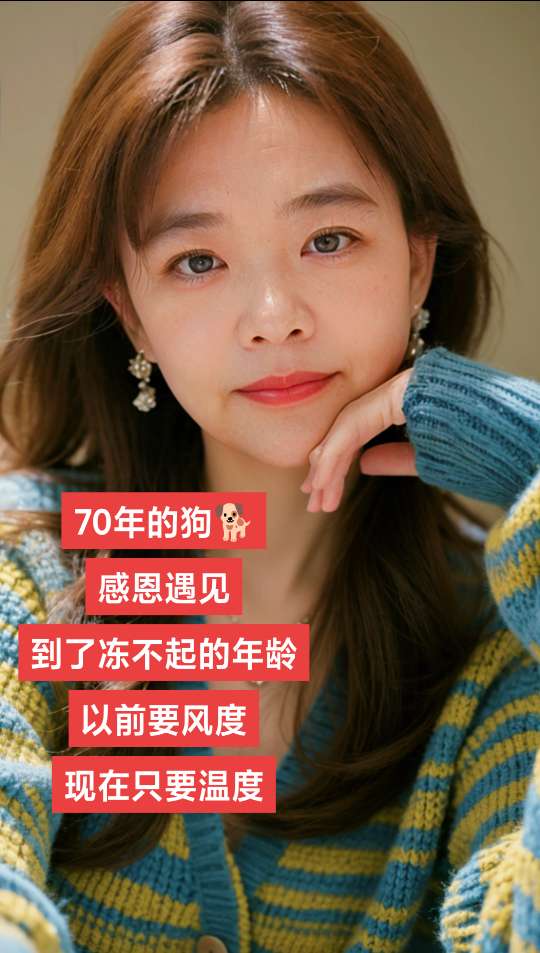 年纪大了,稍微有点冷就扛不住了,以前要风度,现在只要温度,衣服要穿毛毛的,裤子要穿加绒的,袜子要穿高收口的。#70年的狗 #感恩遇见 #抖音推广 #AI暖调毛衣自拍 #抖音ai创作