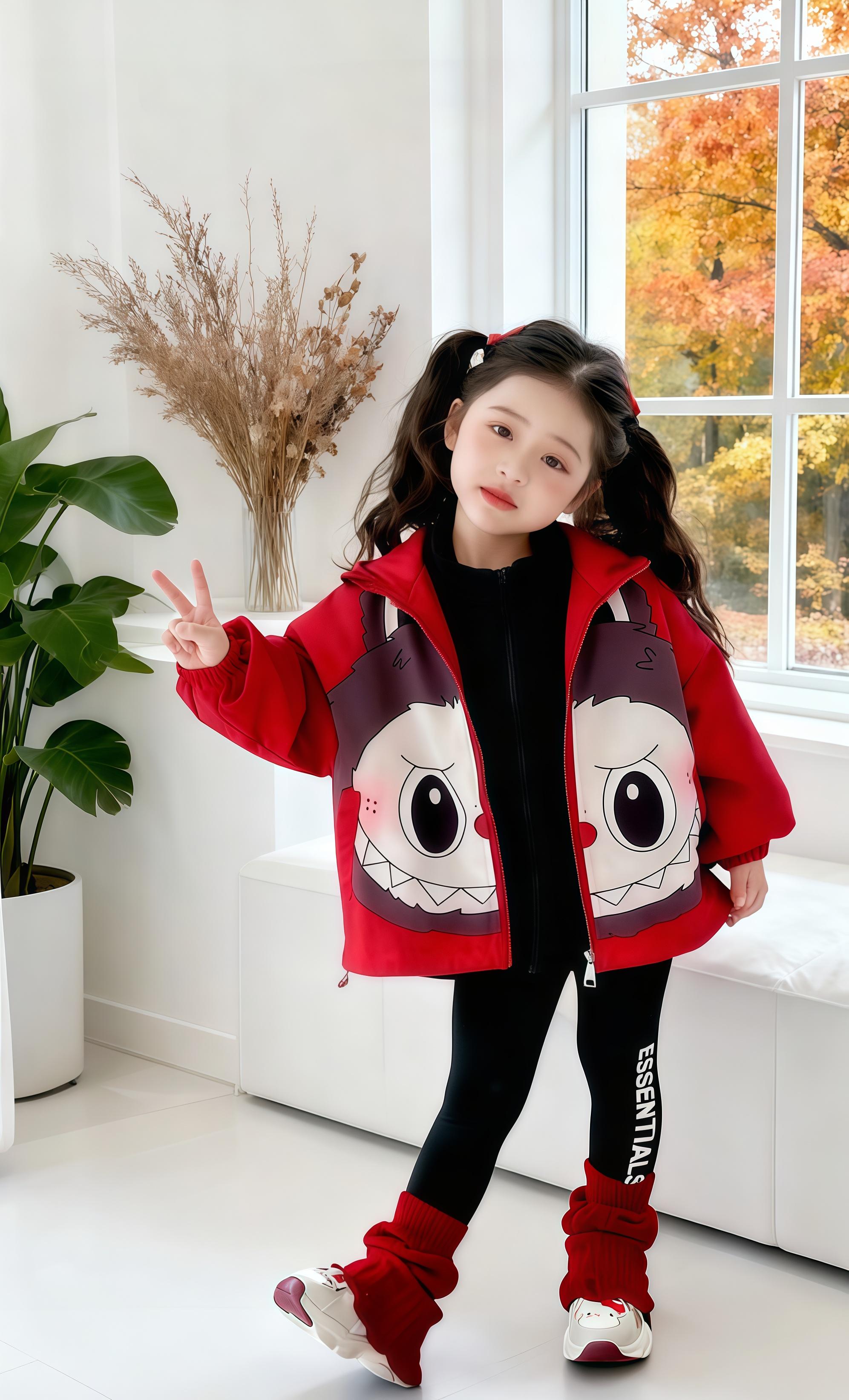 女童早秋洋气冲锋衣。女童外套2025秋装新款女宝宝早秋连帽上衣洋气春秋装儿童冲锋衣潮#春秋穿搭好看质量好还不贵 #女童洋气外套推荐#春秋高级感穿搭
