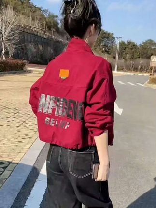 新款气质牛仔短外套女,春秋款小个子宽松休闲显瘦夹克上衣#女款外套#时尚洋气牛仔短外套女