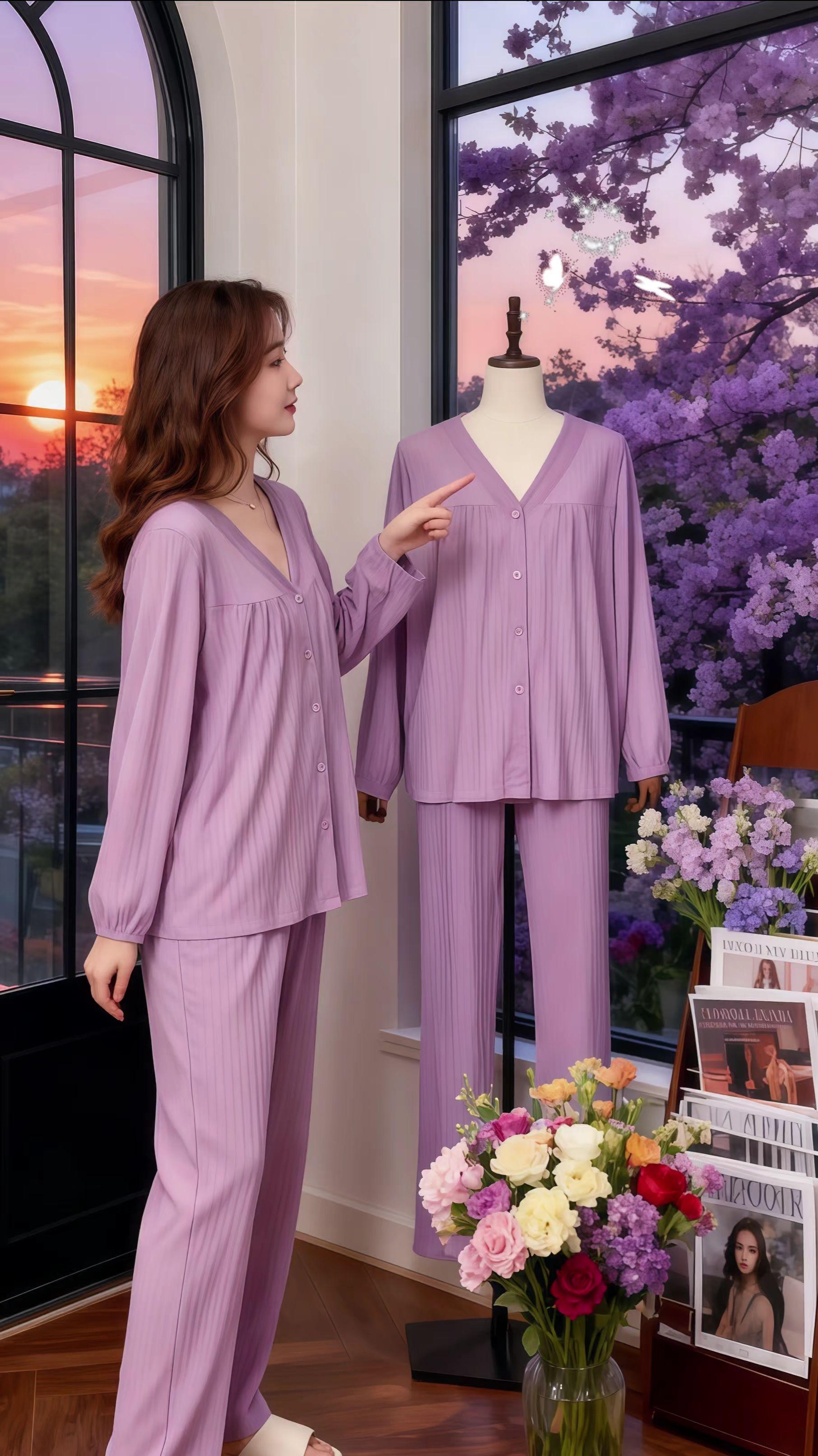 春秋季长袖纯棉家居服套装。#纯棉家居服#面料柔软舒适#谁穿谁好看#初秋一周不重样穿搭#秋冬穿搭新鲜感在线@抖加🔥上热门🔥dou+🔥热点宝 @DOU+小助手 @热门推荐