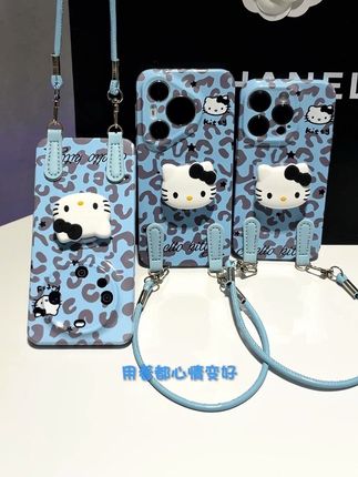 💥谁还不是个Kitty控!这波豹纹凯蒂猫手机壳直接戳中少女心! 奶蓝豹纹自带高级感,立体Kitty支架萌到犯规,斜挎绳一挂,解放双手还能当配饰~不管什么机型都能适配,防摔又貌美,背出去被问了800次链接! #少女心炸裂 #斜挎手机壳 #数码配件 #可爱风 #这个手机壳真的长在我心巴上了