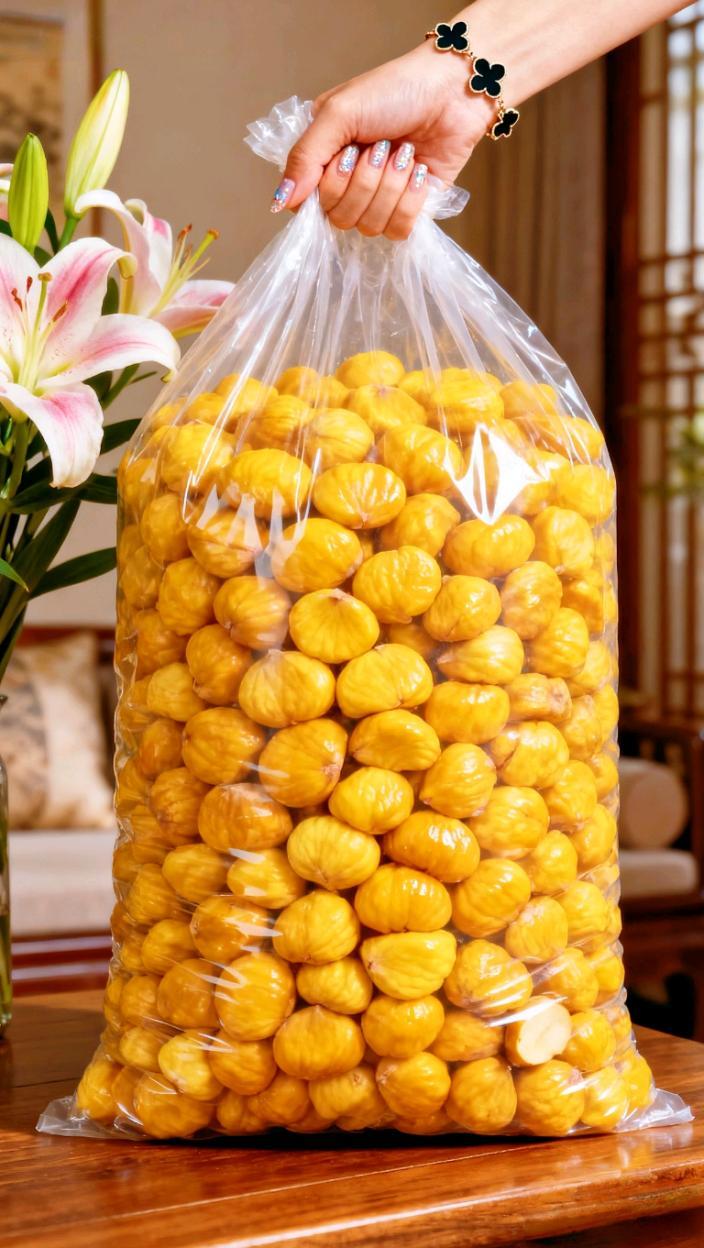 宝子们!挖到秋日续命零食了——即食板栗仁,剥开就能吃的甜糯快乐! 精选当季的饱满板栗,去壳留仁直接省了手剥的麻烦。每颗都裹着层自然焦香的糖衣,咬下去先是脆香,接着就是粉糯绵密的内芯,像把暖烘烘的秋日阳光含在嘴里。 独立小包装超便携,塞包里不占地方。追剧时捏两颗嚼,甜而不腻的香直往舌尖钻;下午茶配杯热咖啡,一口板栗一口香,治愈感直接拉满。 没有复杂添加,全是板栗本真的甜香,从山野到舌尖的新鲜,每一口都是深秋的温柔慰藉,把秋冬的甜稳稳藏进口袋~ #即食板栗仁 #板栗仁 #板栗 #软糯香甜 #好吃到停不下来