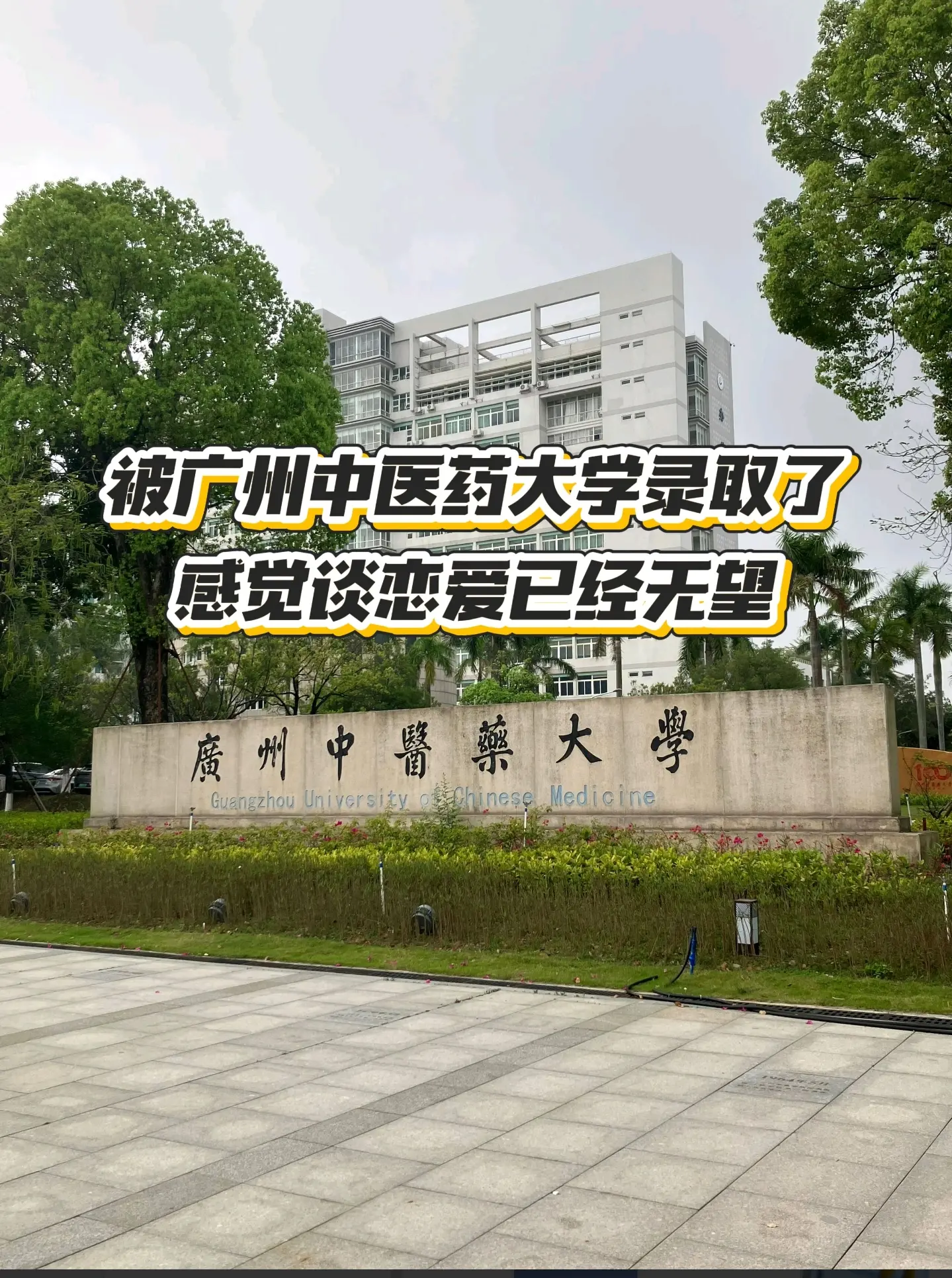 被广州中医药大学录取了,感觉谈恋爱已经无望#广州中医药大学# - 抖音