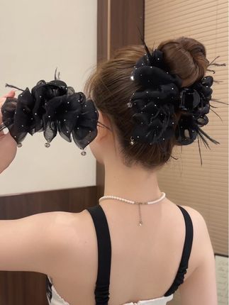 #头饰发夹高级感 #云朵泡泡抓夹#羽毛抓夹#流苏抓夹#抓夹用法