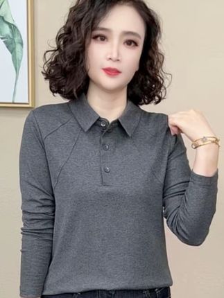2025秋季新款翻领早秋简约时尚显瘦设计感减龄女士打底上衣#49271#好物推荐🔥