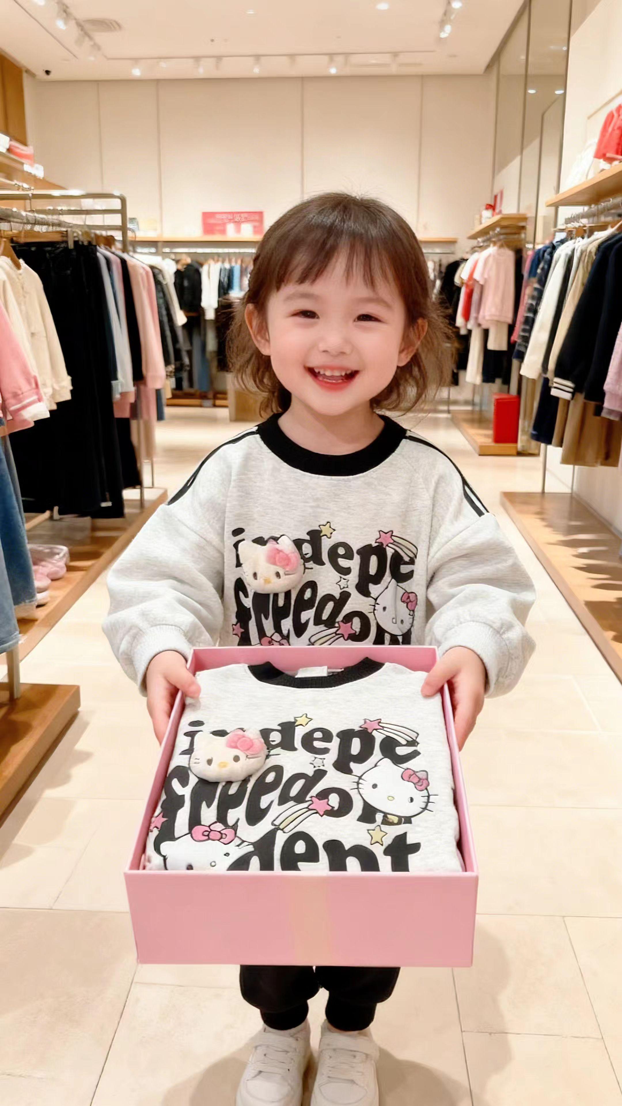 女童卫衣秋季2025新款女孩中小大童秋装圆领印花立体卡通休闲上衣#萌宝穿搭 #生女儿就是用来打扮的 #女童卫衣 #萌娃穿搭