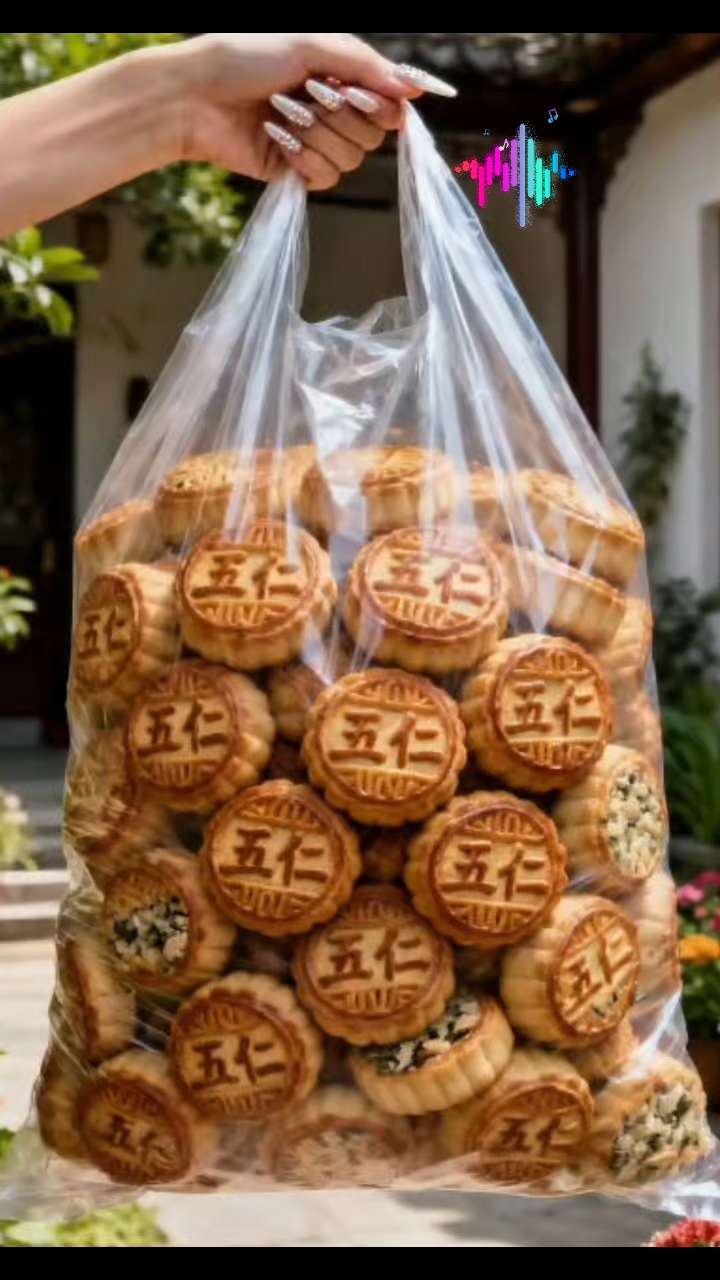 充满童年回忆的伍仁月饼,核桃、杏仁、瓜子仁满溢脆香,混着冬瓜糖的清甜,油润不腻。 #伍仁月饼 #月饼 #老式伍仁月饼 #甜品#谁懂这一口的好吃程度