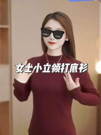 女士小立领打底衫可外穿春秋款显瘦洋气纯色百搭内搭长袖 T 恤