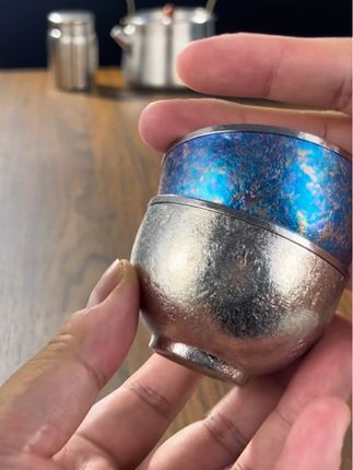.纯钛双层茶杯,防烫设计,轻便防摔主人杯#茶具 #茶文化