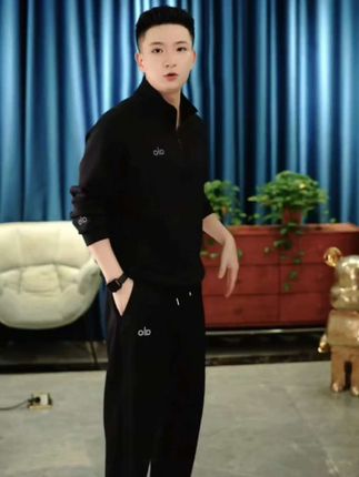 2025秋季男士长袖翻领时尚休闲百搭套头卫衣套装#男装穿搭 #显瘦穿搭 #又美又飒 #谁穿谁好看 #美出高级感