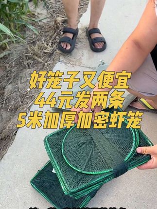 #虾笼 #渔网 #捕鱼网笼推荐 #逮鱼摸虾 #养殖网 低价也能买到好笼子,这款5米长鱼虾笼,两条只要44元