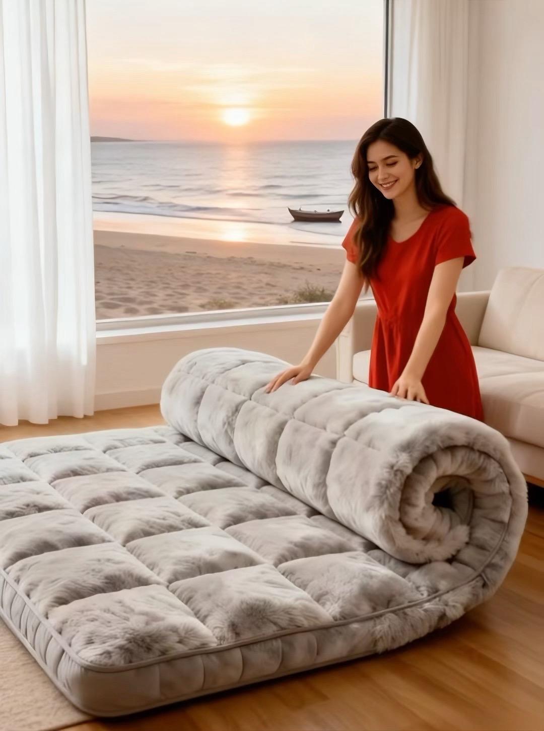 谁懂啊!这床羊羔绒床垫直接把“被窝自由”焊在我家了!  一铺开软fufu裹满全身,像陷进云朵里似的!毛绒绒的摸着巨舒服,冬天躺上去都不冰! 1.5/1.8米的尺寸,双人滚来滚去也不挤,宿舍单人铺着直接升级“公主床”~ 最绝的是能折叠卷起来!租房党收进角落不占地,朋友来家里秒变临时床,实用性直接拉满!  窗外晒着太阳,往这床垫上一瘫,连发呆都变幸福了谁信啊!  #羊羔绒床垫 #租房好物 #宿舍床品升级 #可折叠床垫 #居家舒适感