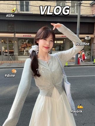 温柔风白色韩版刺绣针织衫蕾丝连衣裙短款长袖开衫时尚套装#温柔风穿搭 #气质仙女裙穿搭 #今日分享 #出游穿搭 #元气少女穿搭