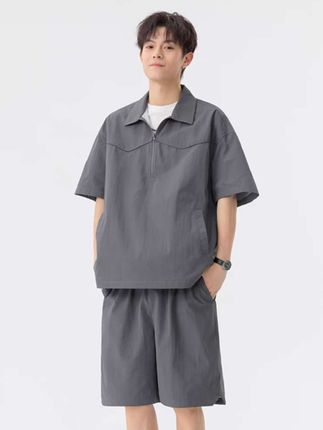 #夏季新款 #男女同款#冰丝套装 #ootd穿搭#潮流穿搭