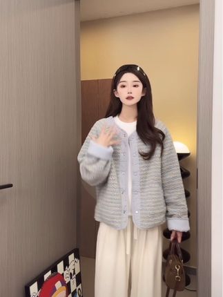 双面穿棉服摇粒绒韩系棉衣围巾款棉袄2025年新款正反两面穿厚外套#双面穿棉服 #不显臃肿 #韩系穿搭