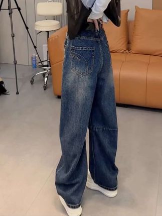 #大码牛仔裤#高腰牛仔裤#阔腿牛仔裤#牛仔裤穿搭