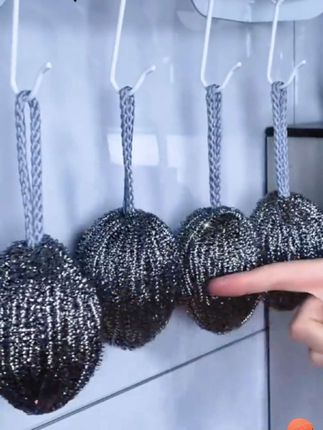 #自带挂绳的椭圆钢丝球,#结实耐用 #用完挂起来干净又卫生 #钢丝球#厨房好物 #刷锅神器