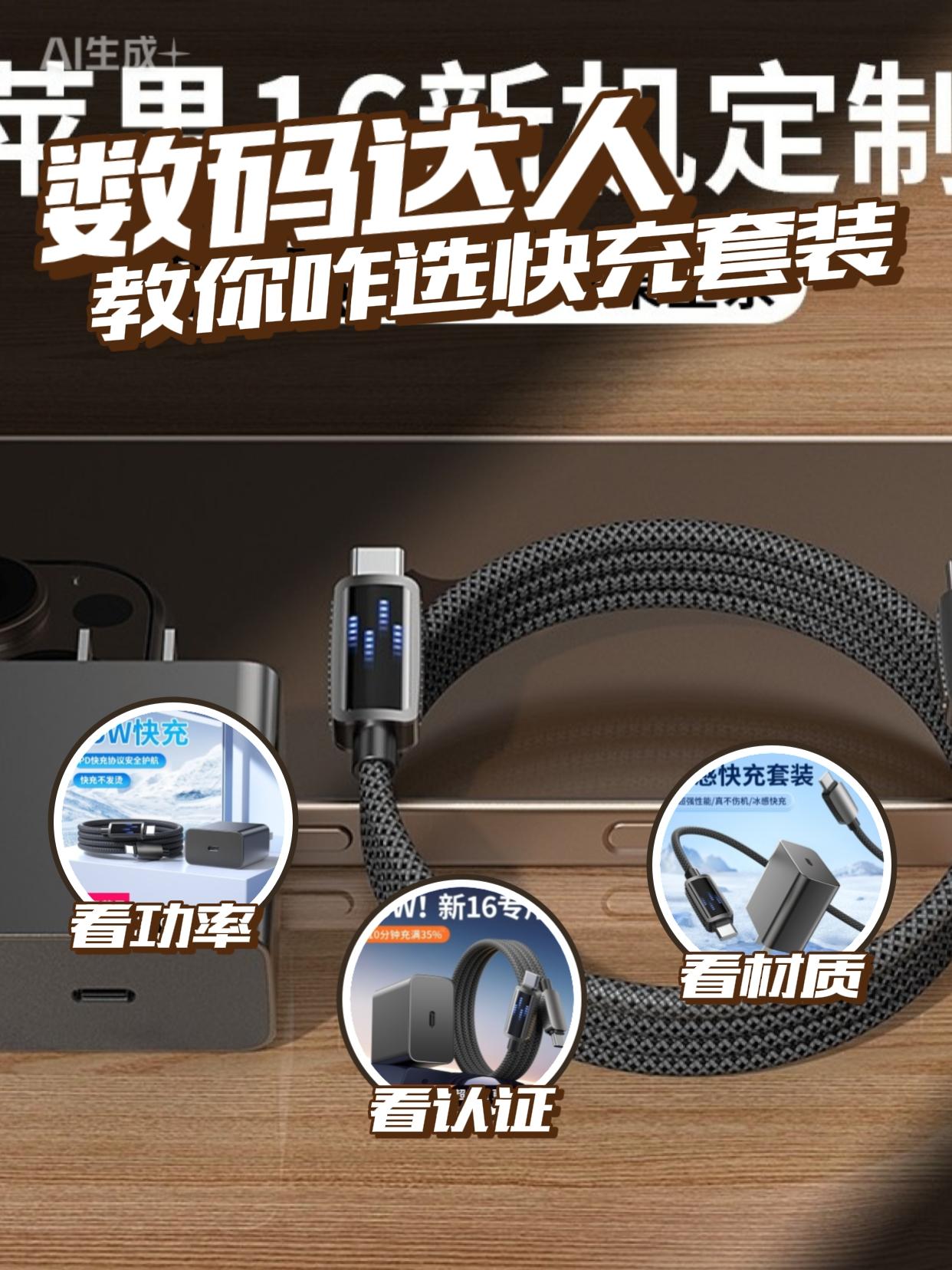一个可以自动断电的数据线,可以保护电池健康,真的爱了。 #iPhone #iPhone16 #45瓦快充 #苹果充电器