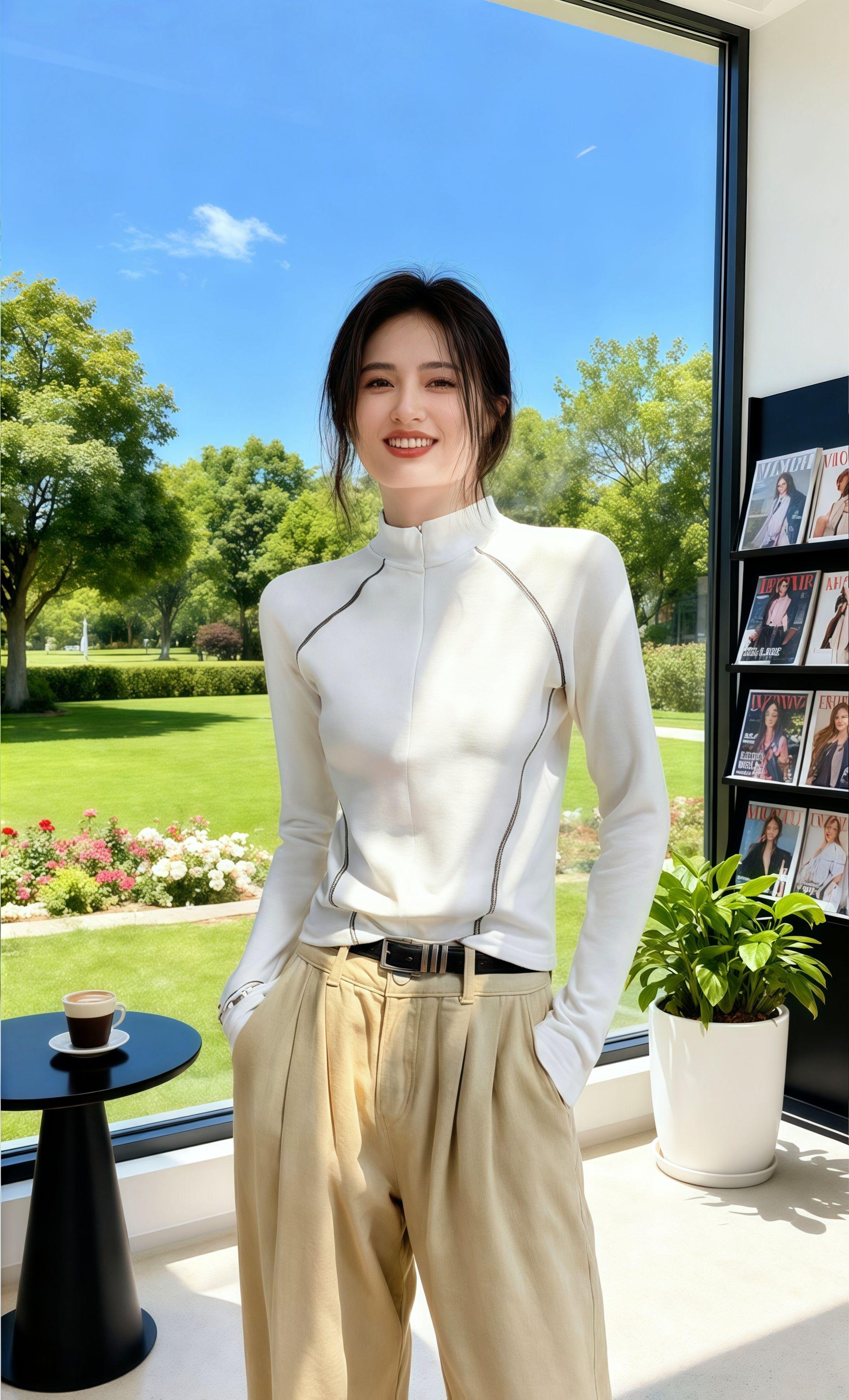 暖绒与旧约。初雪落时,林溪在老店翻到件2024秋冬新款T恤。双面德绒触感软糯,半高领配拉链设计别致,修身版型恰好勾勒曲线,打底外穿都合适 。 试穿转身,撞进沈屹怀里。他大衣沾着雪粒,目光落在她领口:“去年说要找件保暖又显瘦的打底,终于找到了?” 她指尖划过拉链,他已接过导购手中的袋:“早该给你买的。”德绒的暖意透过衣料漫开,比初雪更让人安心。#穿搭 #高级感穿搭 #ootd穿搭 #美出高级感 #每日分享