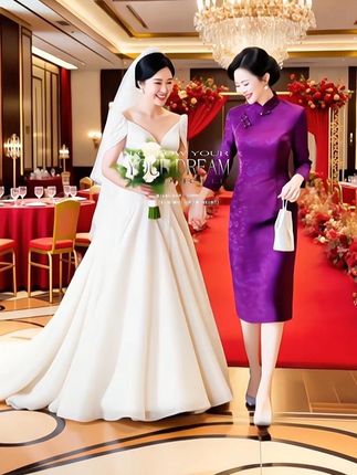 #婚庆礼服 #婚礼妈妈礼服 #喜婆婆喜妈妈婚宴装 #中式礼服 #敬酒服 @DOU+小助手