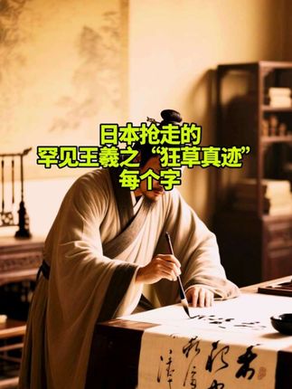 日本抢走的罕见王羲之狂草真迹,每一个字都在疯狂炫技,专家盛赞:世界级珍宝!#王羲之书法#王羲之草书般若菠萝蜜心经#王羲之