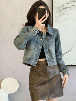外套女短款2025年春秋港味复古少女设计感小众小个子夹克上衣