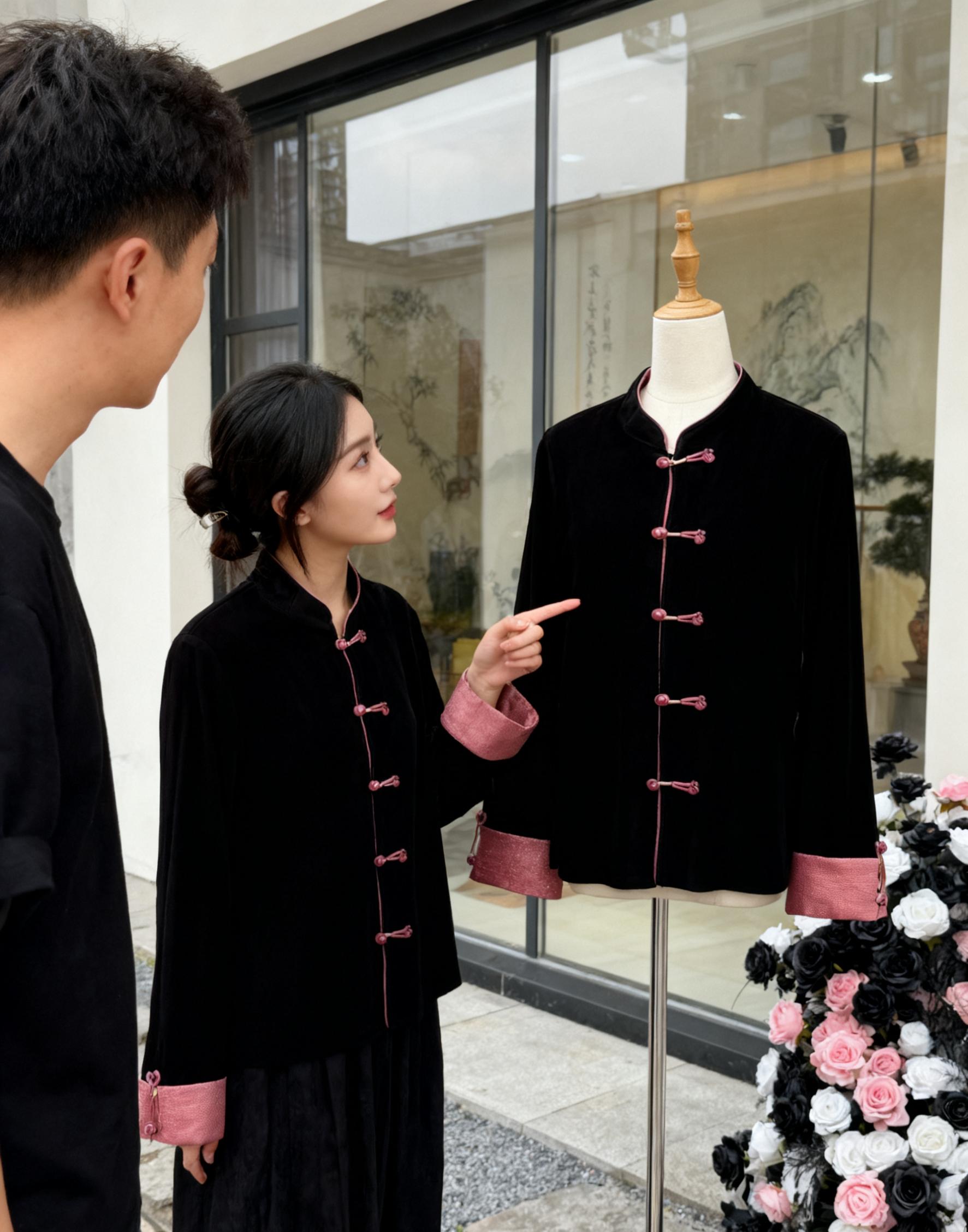 宝子们,秋季怎能少了这件新款国风外套!#上热门 丝绒质感高级软糯,国风盘扣精致吸睛,时尚感拉满,一件搞定搭配,让你美出东方韵味! #新中式国风#新中式穿搭#新中式上衣#秋冬穿搭