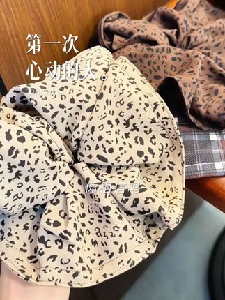 超大号豹纹大肠发圈太适合秋冬了吧!上头慵懒随意超显气质#大肠发圈#美出高级感#入秋穿搭#低丸子头的简单1058扎法