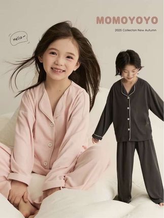 辰辰妈【躺平】男女童长袖针织睡衣2025新款亲子家居服套装8957D#家居服 #亲肤柔软舒适透气 #秋冬必备 #睡衣家居服 #好物推荐🔥