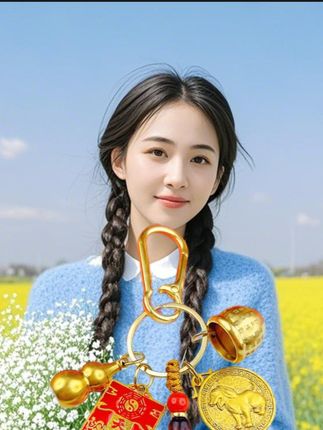 天官赐福百福缸招财福牌生肖黄铜葫芦钥匙扣挂件汽车随身钥匙链#传统工艺传承 #中式国风 @DOU+小助手