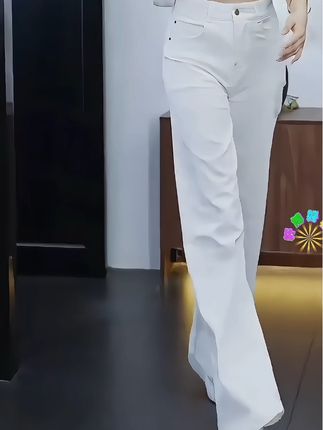 高腰显瘦窄版直筒裤 #上热门 高腰显瘦窄版直筒裤#直筒裤#窄版直筒裤#显瘦直筒裤#高腰显瘦长裤@DOU+小助手
