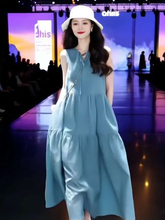 #无袖背心连衣裙女款#精致优雅#时尚显瘦穿搭