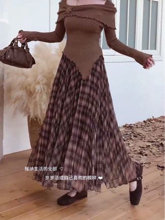 秋天超级适配的半身裙 绝美#显瘦显高穿搭 #格子控 #美美的裙子 #显瘦显高显气质