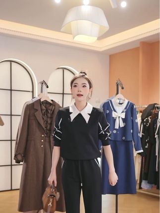 F时尚休闲长裤一整套秋款黑色套头长袖卫衣两件套@DOU+小助手 @DOU+上热门 @抖音小助手