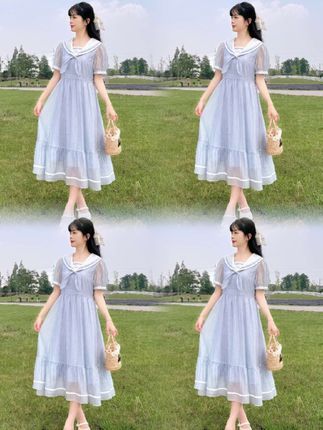 学生学院风连衣裙 #甜美穿搭 #温柔风穿搭 #学院风穿搭#洋气减龄#谁穿谁好看