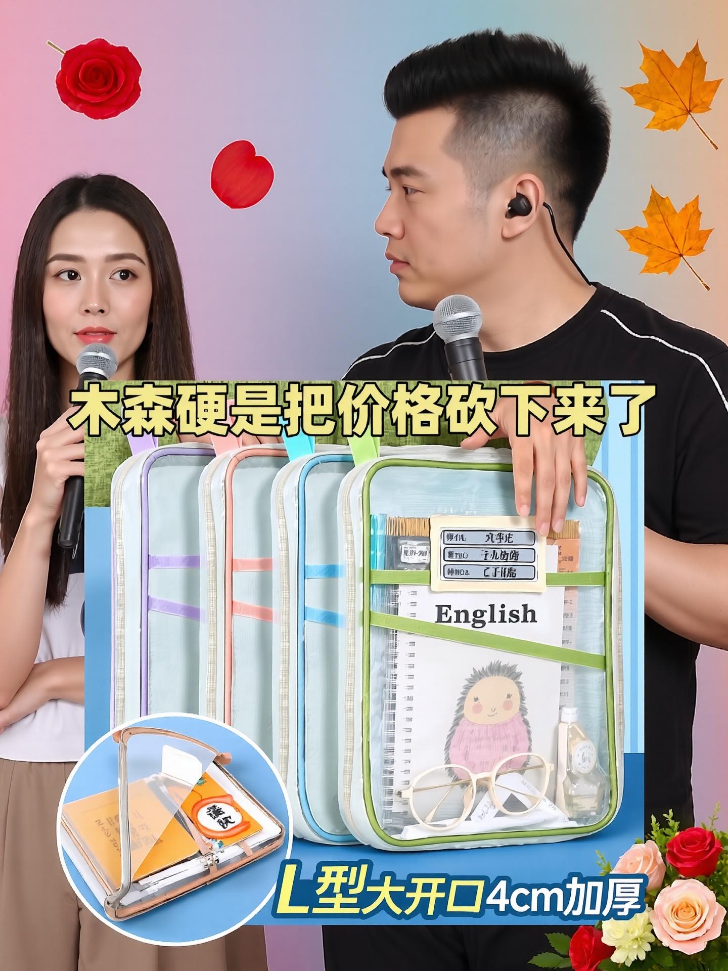 #文件袋 #手提袋 #考试袋 #网纱袋 L型科目分类袋透明文件袋拉链式网纱大开口学生手提拎书袋考试袋 #木森推荐