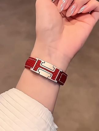 荔枝纹细边H磁吸扣真皮苹果手表表带适用于iwatchs9新款s10女生s8 #iwatch表带 #苹果表带#applewatch表带 #苹果手表带 #适用苹果表带