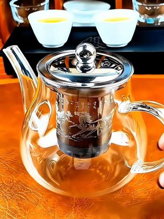 耐热高温玻璃泡茶壶可明火加热家用功夫茶壶茶具加厚过滤花茶#茶杯 #杯子控 #高硼硅玻璃 #茶水分离杯 #茶生活
