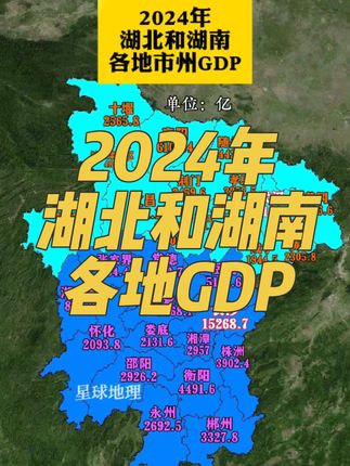 2024年湖北省和湖南省各地GDP分布 #武汉 #湖北 #长沙 #湖南