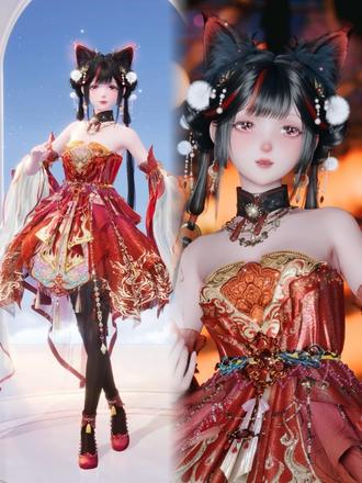 鹿套上衣太好用了!可以变成中华lo裙#无限暖暖 #无限暖暖九色万相生 #抖音acg新春会 #和我一起看acg新春会