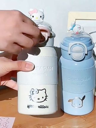hellokitty保温杯双饮女2024新款316可爱学生便携吸管水杯子儿童#保温杯便携吸管水杯#双饮保温杯#保温杯 #儿童保温杯#双饮吸管保温杯