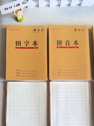 #一年级 给孩子准备的作业本到了,纸张厚实,不易破,拼音本,田字格,生字本都有#幼小衔接#学习用品#小学生 #作业本