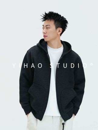 YIHAO STUDIO秋季男款潮流连帽卫衣美式户外休闲保暖运动衫#男士卫衣 #时尚穿搭 #春秋新款 #休闲百搭 #慵懒风穿搭