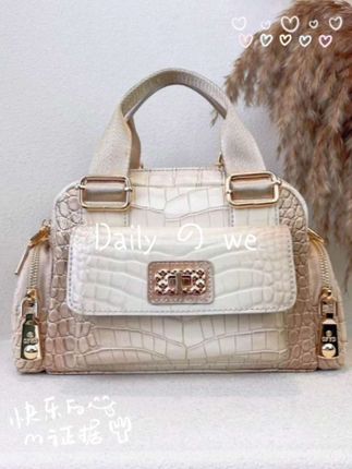 #【白色恋人】时尚气质贵妇手拎包包潮流百搭鳄鱼纹斜跨大包#6605