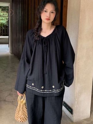 #高级感穿搭 #简约穿搭 #慵懒风穿搭 #纯棉睡衣家居服 #宽松休闲