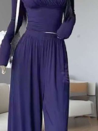 秋季新款时尚气质显瘦高腰长袖女高级感休闲裤收腰显瘦两件套#女装推荐#女装分享#每日分享