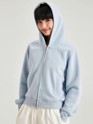 美式街头短款开衫连帽卫衣女ins潮流帽衫外套 #美式#秋季新款 #简约#百搭#休闲