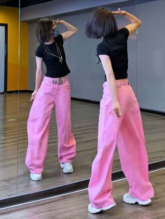 #秀出我的户外夏日穿搭 夏日辣妹风一整套修身T恤女宽松拖地长裤休闲裤低腰工装裤两件套#健身穿搭 #搭档组合 #简单易学舞蹈 #运动休闲套装 @DOU+小助手 @巨量千川