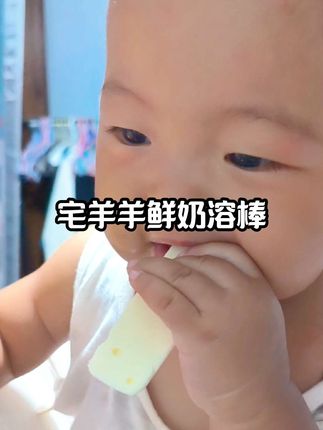 六个月以上宝宝就能吃的#鲜奶溶棒 配料表干净,口感绵密,入口即化,没牙宝宝也能吃,还可以锻炼抓握 #宝宝零食#宝宝爱吃 #宅羊羊鲜奶溶棒